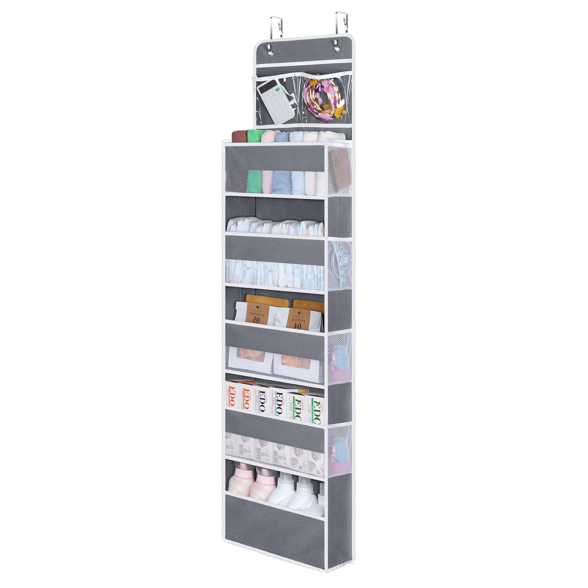Univivi over door organizer front view showing space-saving design.