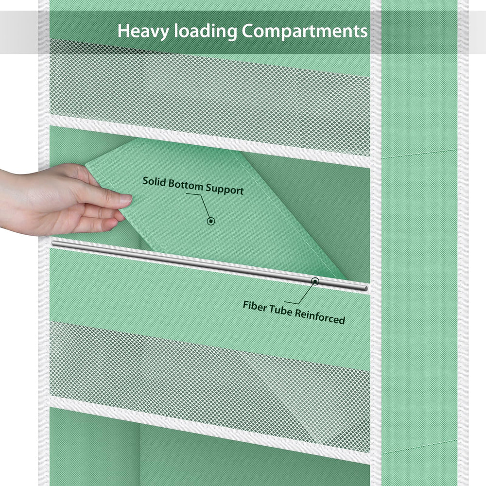Univivi over-door organizer installation steps show secure hooks and sturdy setup