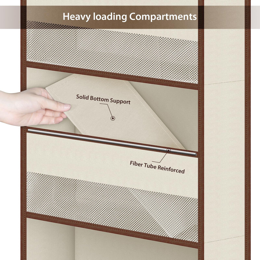 Univivi over-door organizer beige in a nursery setup for convenient baby essentials