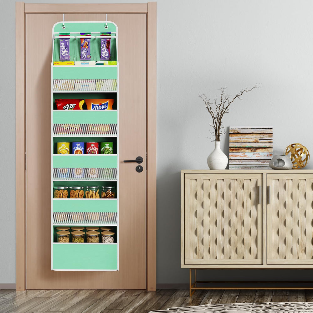 Univivi over-door organizer in nursery demonstrates convenient storage