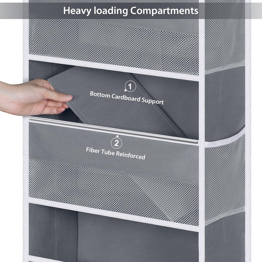 Univivi over door organizer structure supports eight pockets for stable weight.