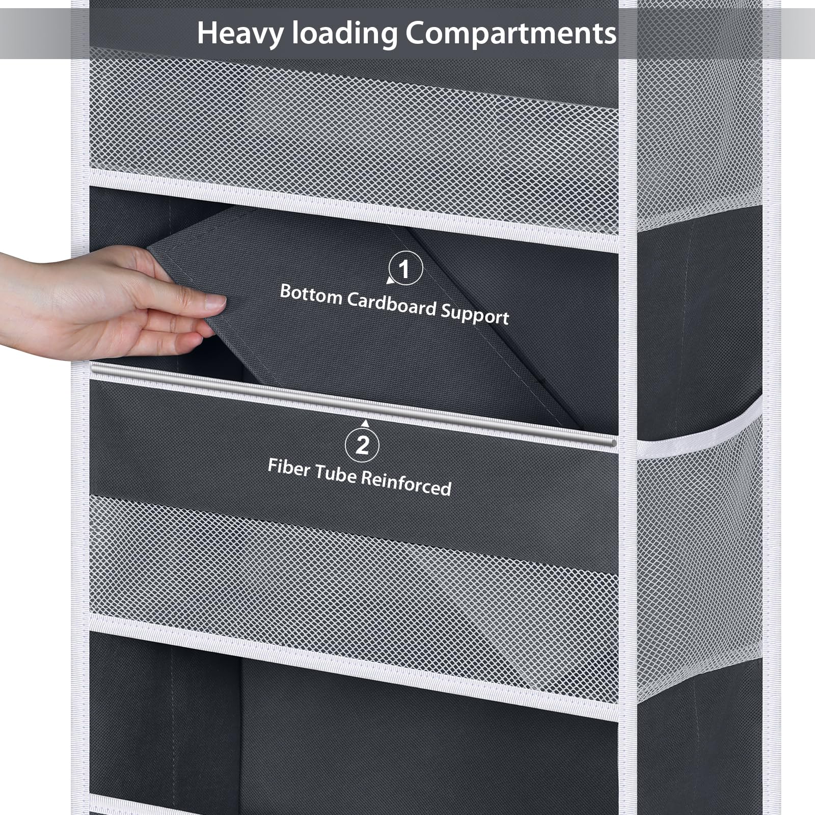 Univivi sturdy swing-proof door organizer remains stable under heavy loading.