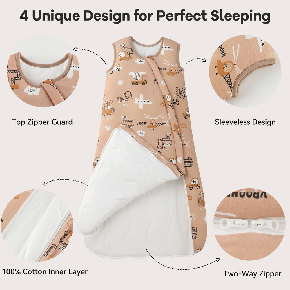 Unnivoll bamboo sleep sack 1.0 tog supports year round sleeping comfort.