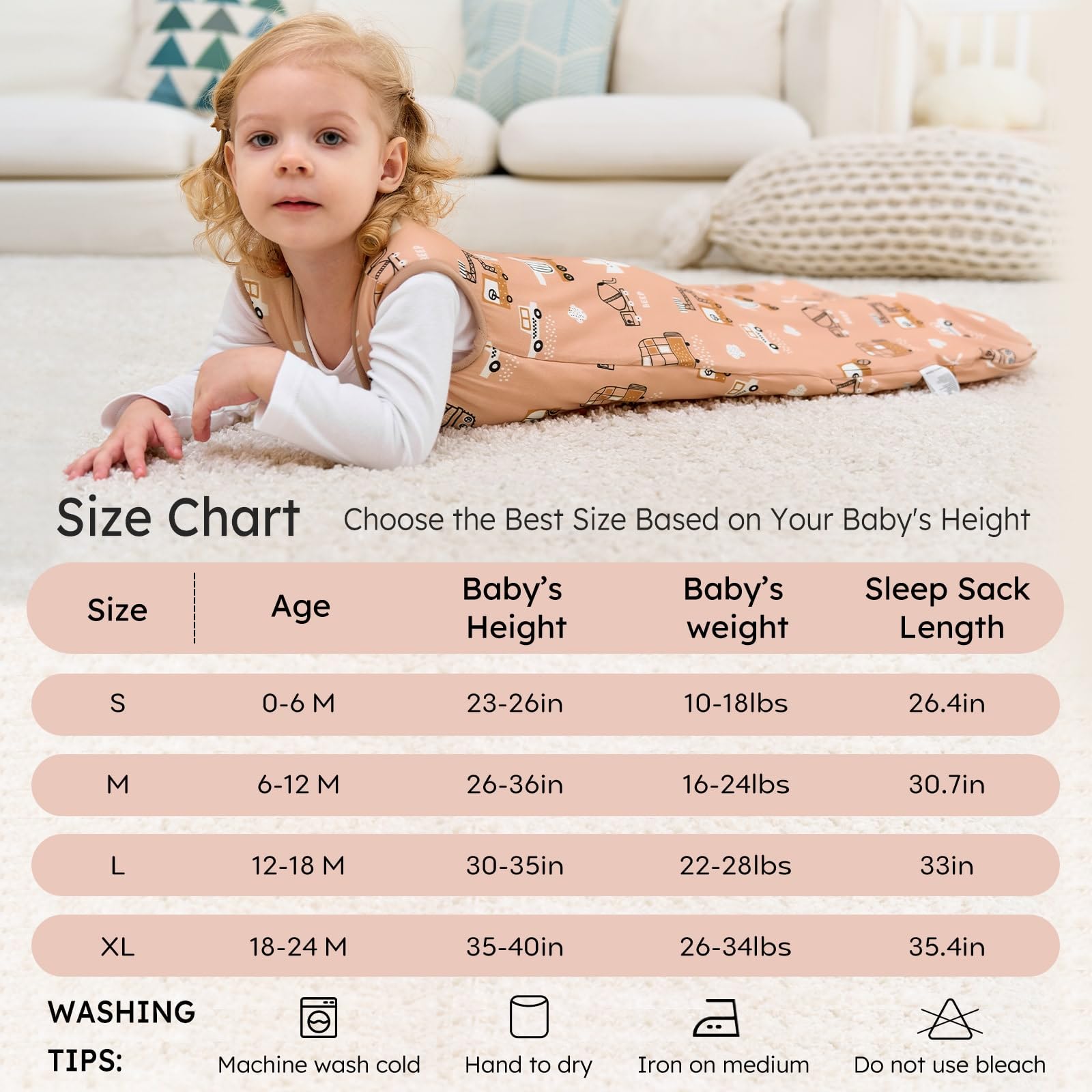Unnivoll bamboo sleep sack easy care resists fading and stays soft after washes.