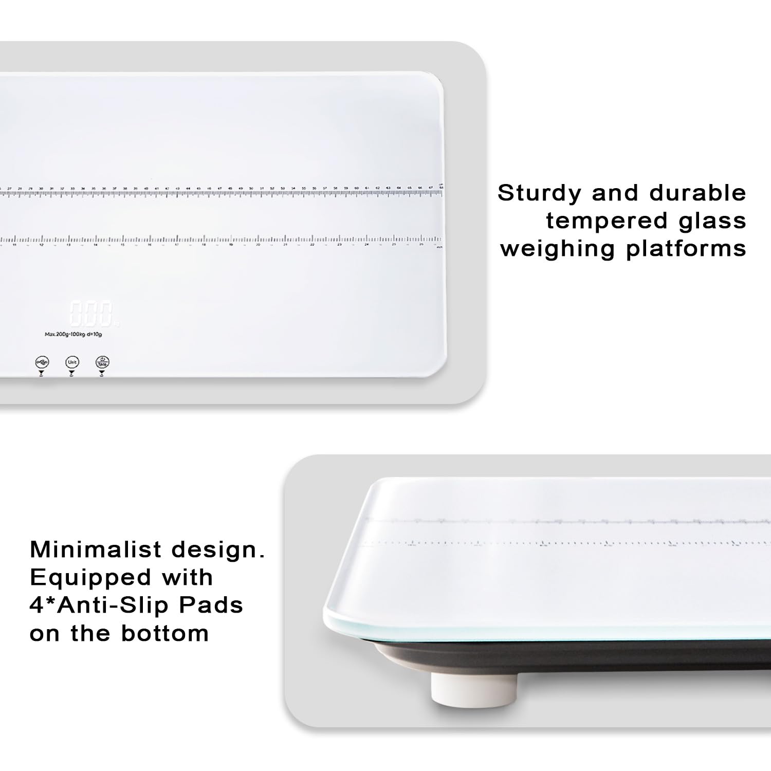 UNIWEIGH supports 3 units, enabling flexible weight readings for pets and babies