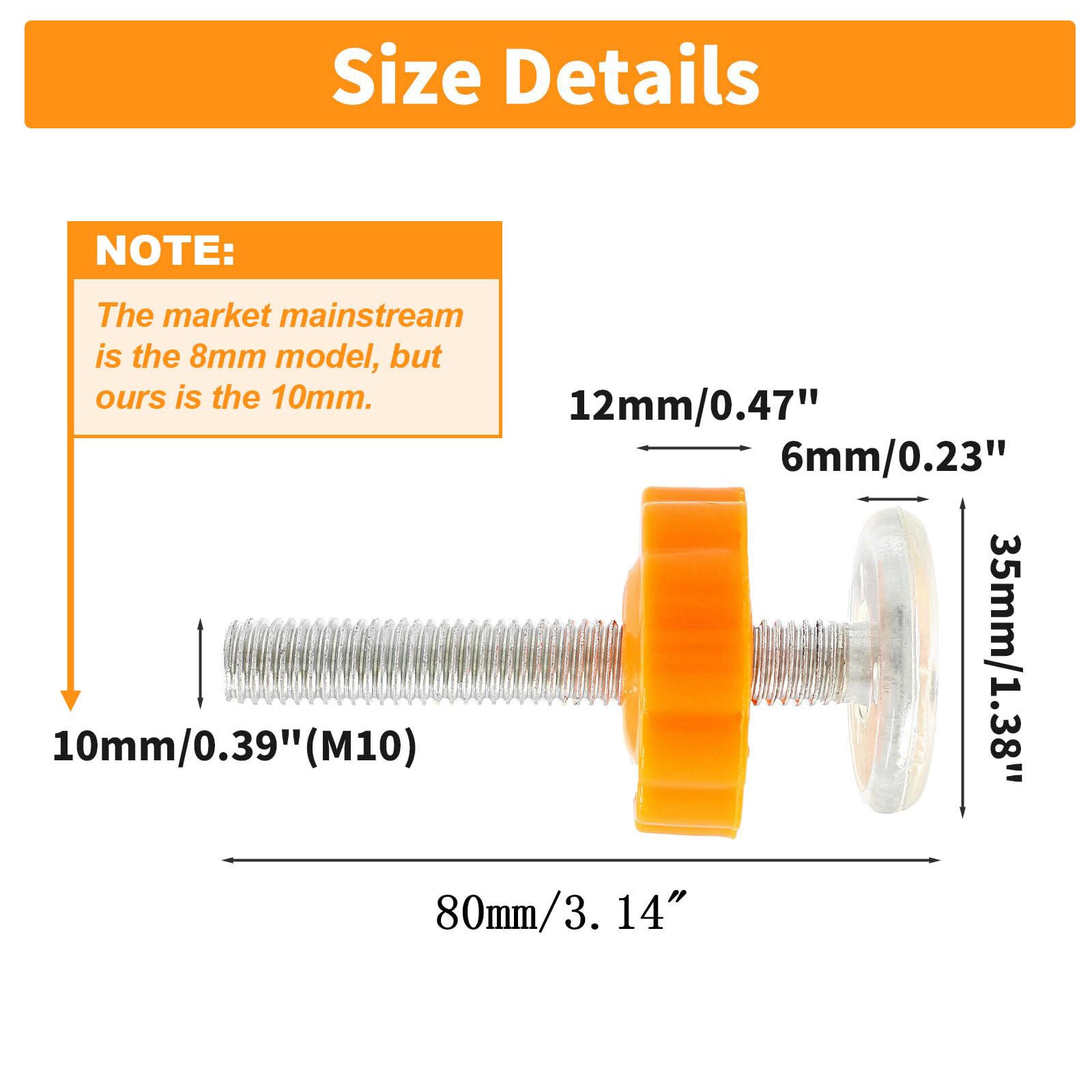 Unlorspy M10 threaded spindle rod compatible with 10mm bolt holes