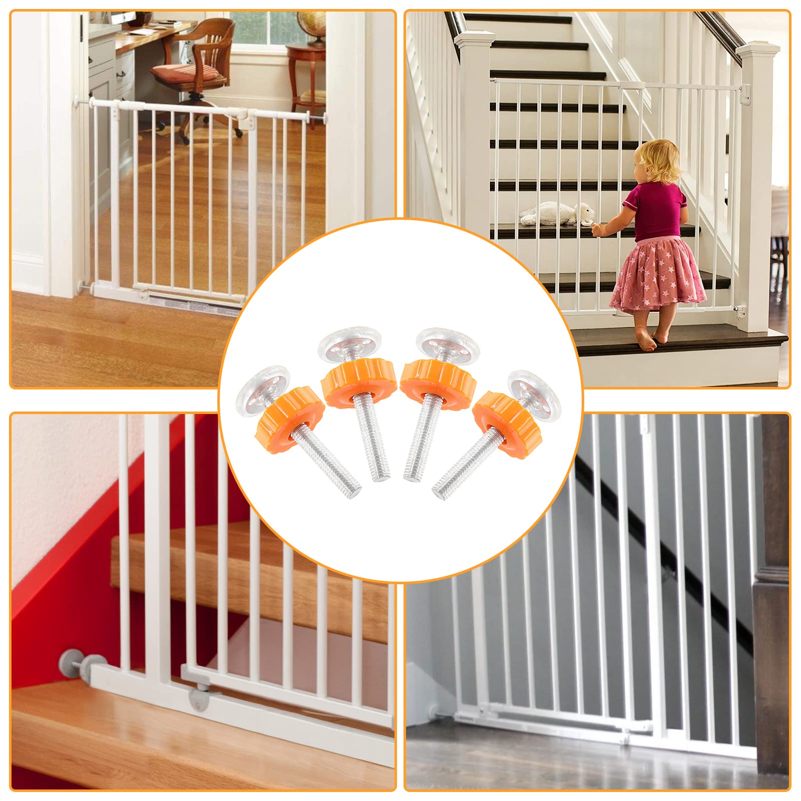 Unlorspy pet gate door rod assembly improving gate stability