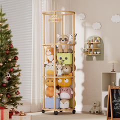 Unlumm rolling stuffed animal storage with wheels for easy cleanup and mobility