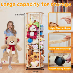 Unlumm wooden stuffed animal tower highlighting durable pine construction