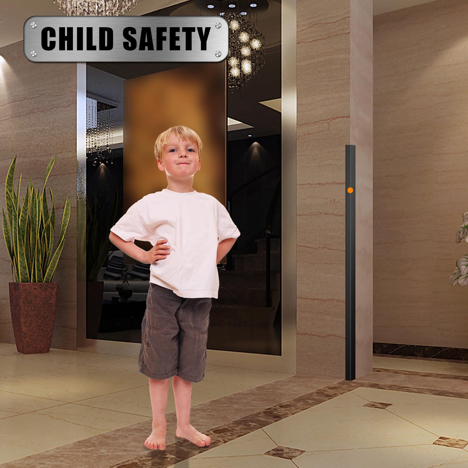 UNNAK corner guard for various surfaces—protects walls from impact.