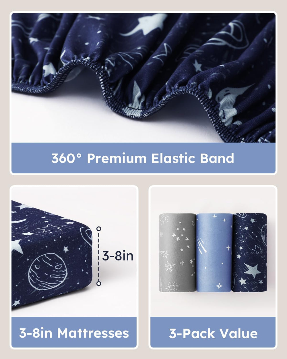 Unnivoll easy-care and durable crib sheets resist shrinking with machine washing.