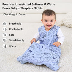 Unnivoll sleep sack 2-way zipper detail supports easy night-time diaper changes