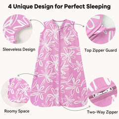 Unnivoll sleep sack fabric closeup shows breathable 100% cotton feel.