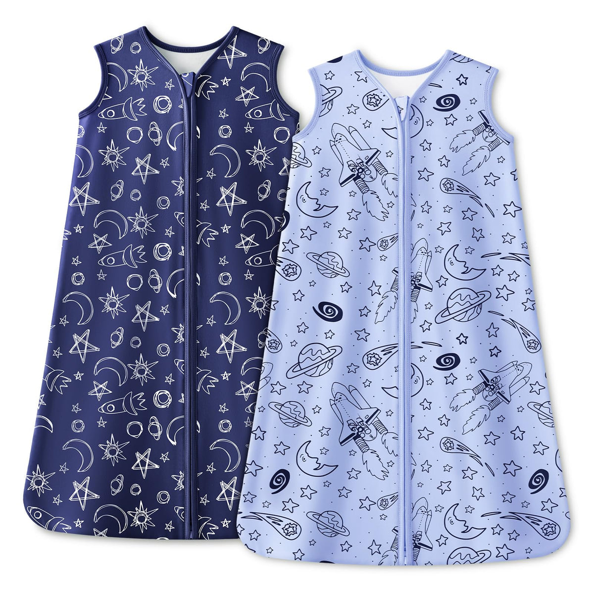 Unnivoll baby sleep sack front view in blue-green space for safe, comfortable sleep