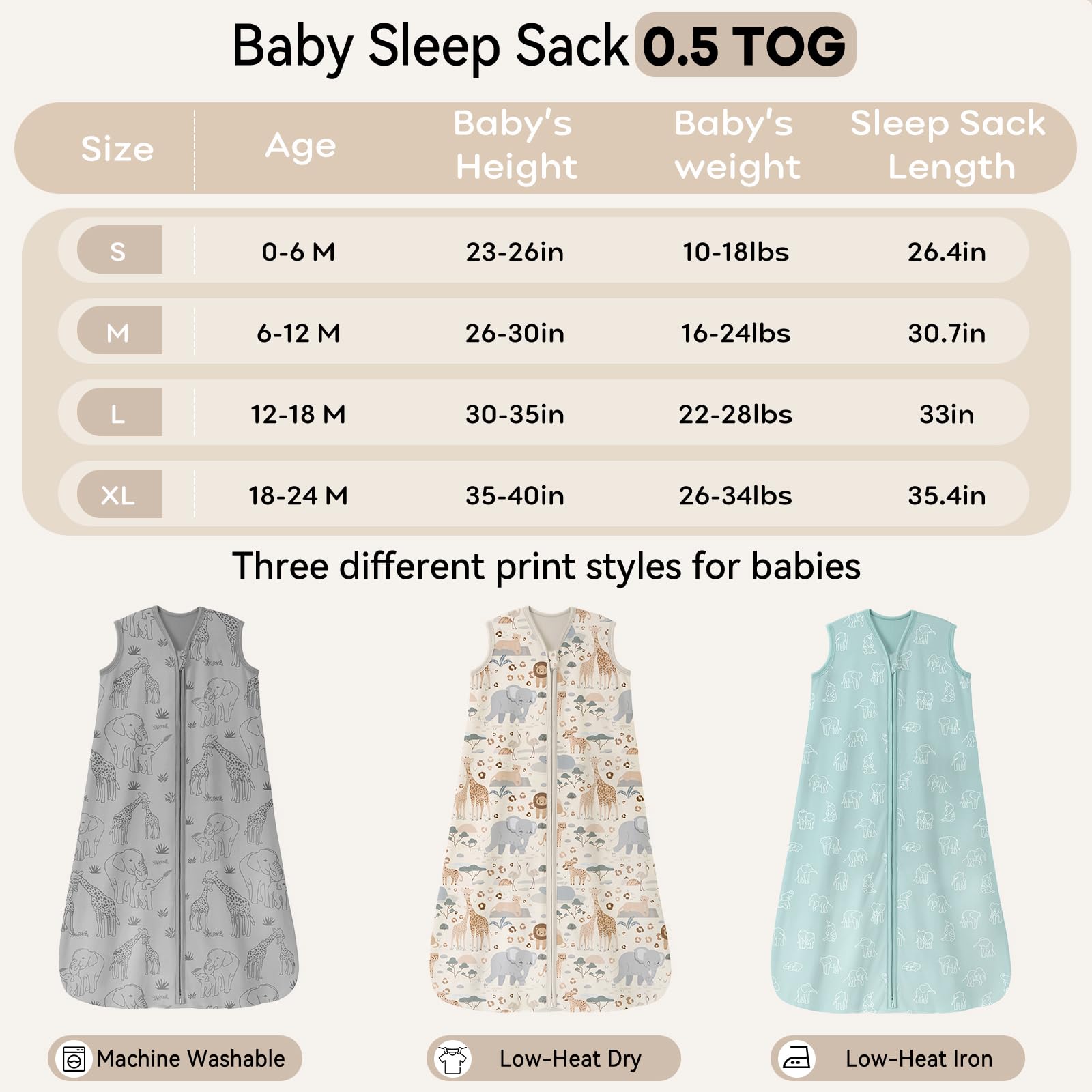 Unnivoll sleep sack star print with 2-way zipper facilitates quick, gentle diaper changes.