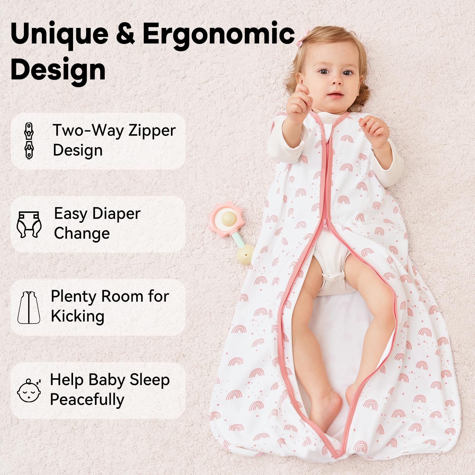 Unnivoll sleep sack features prewashing to reduce shrinkage.