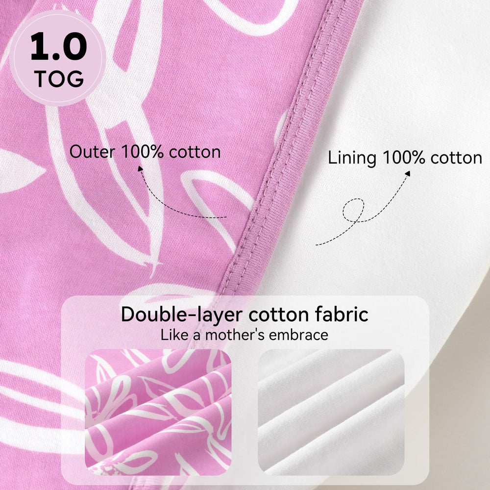 Unnivoll baby sleep sack purple leaf size chart for growing infants