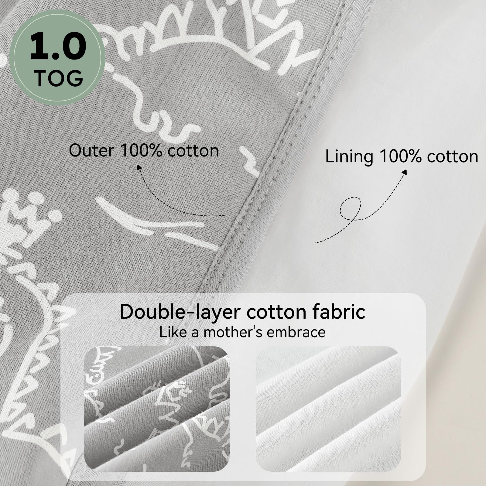 Unnivoll sleep sack roomy fit keeps baby warm without riding up.