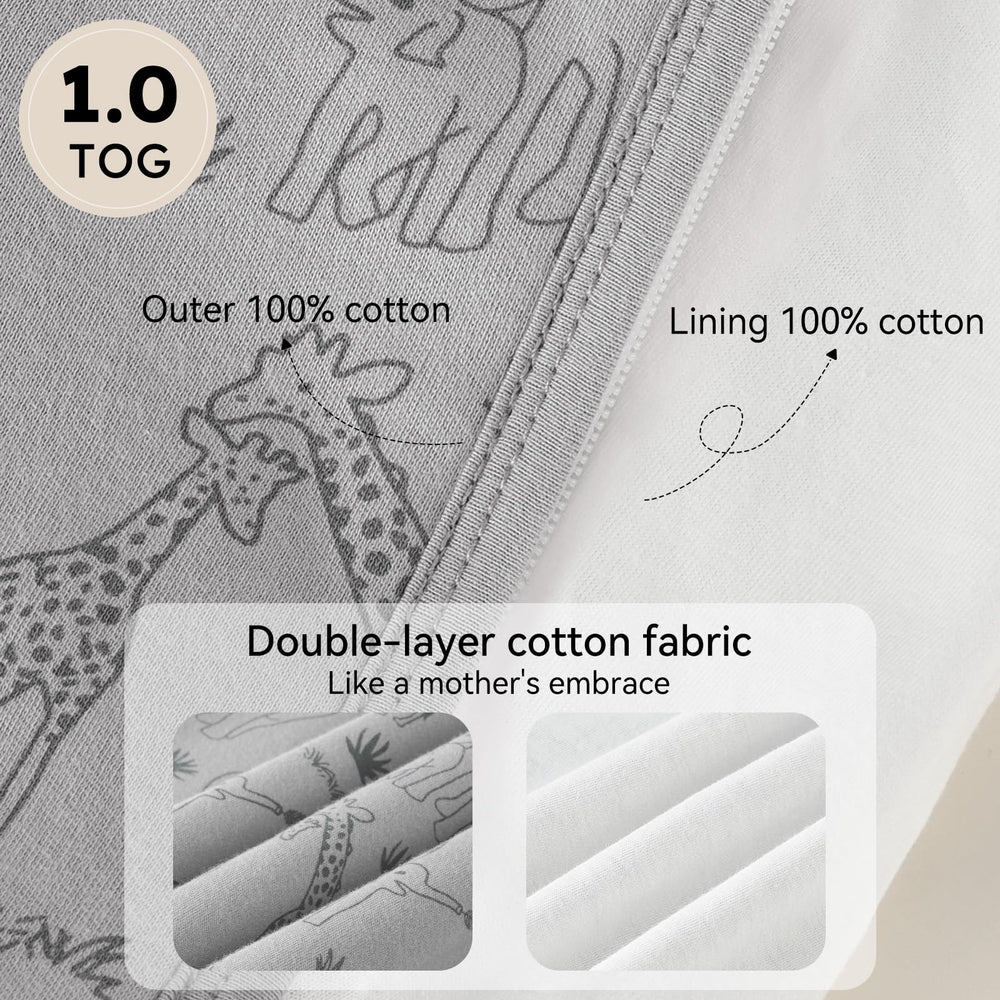 Unnivoll sleep sack roomy hip space design for freedom of movement.