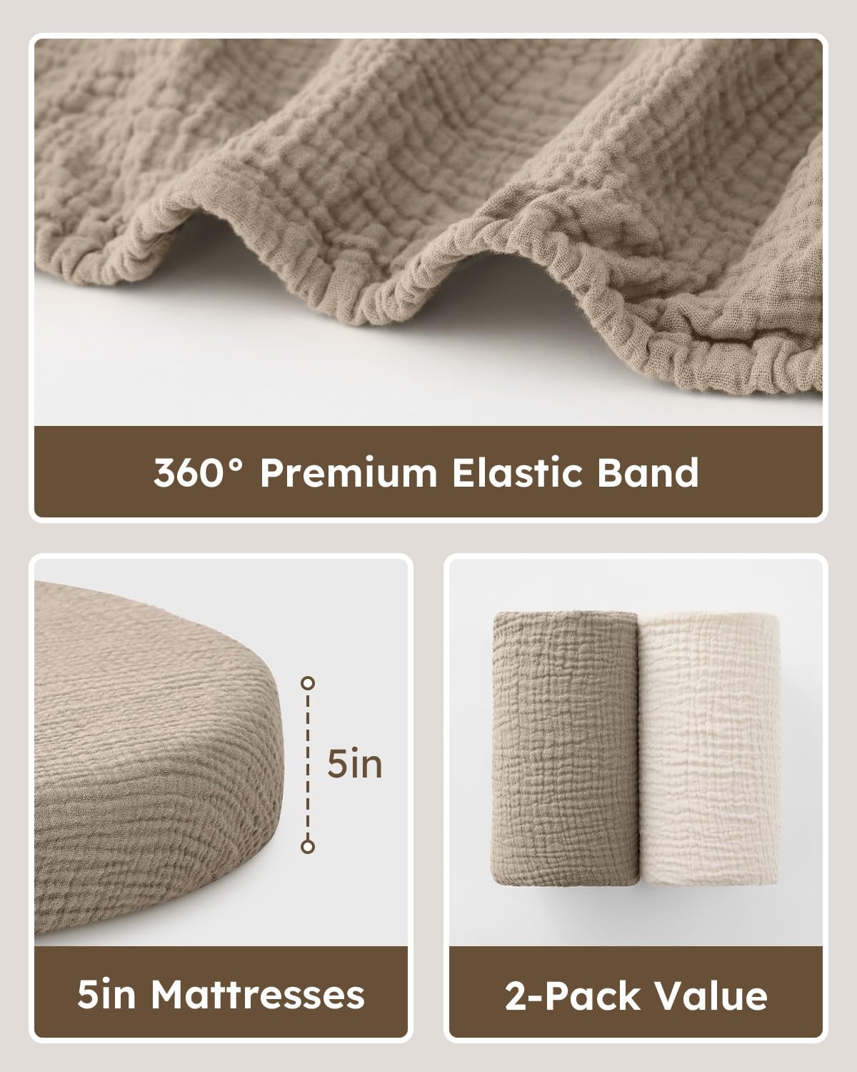 Unnivoll Bassinet Sheets in different colors to complement nursery decor.