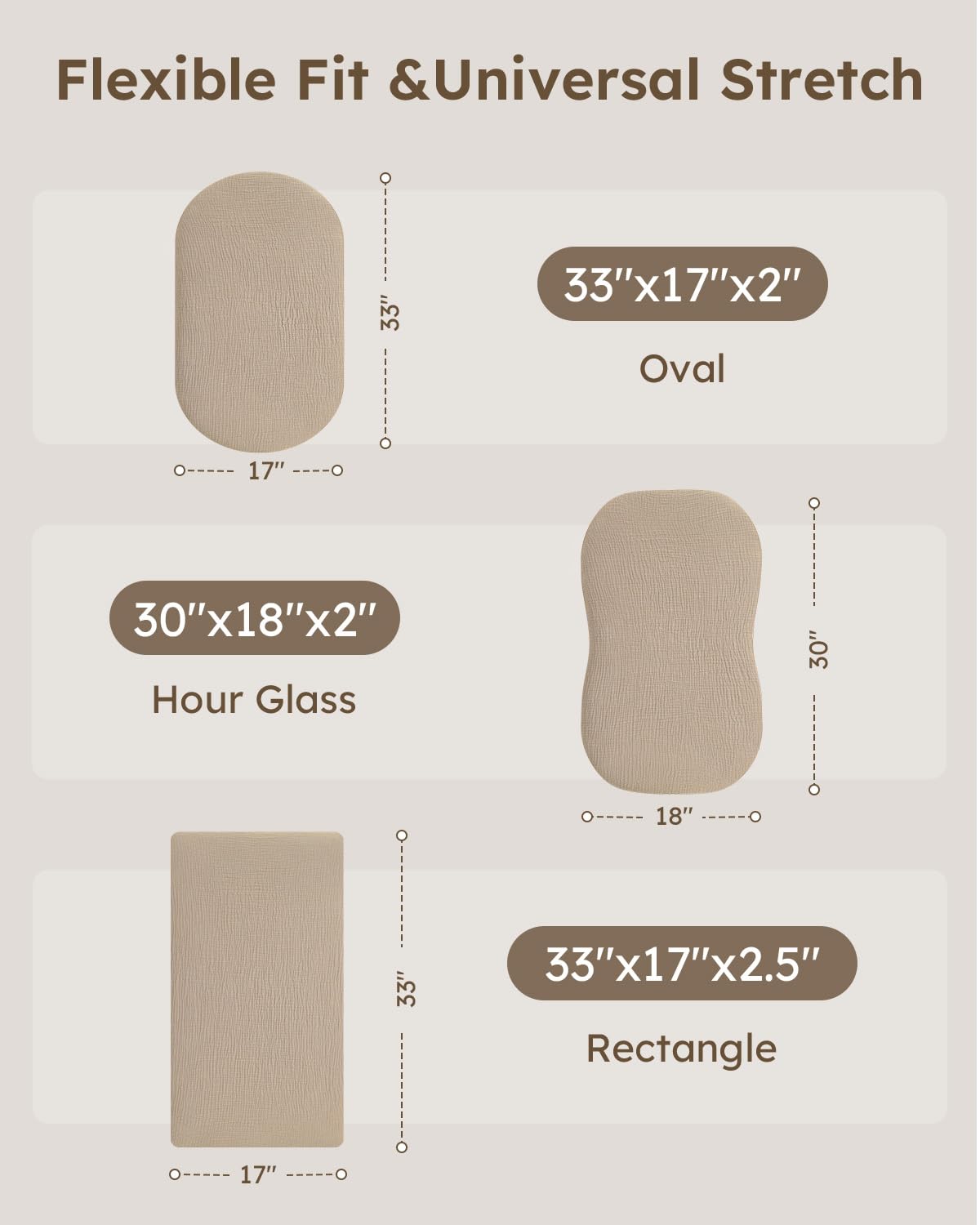 Unnivoll Bassinet Sheets secure 360-hem for snug flat sleeping surface.