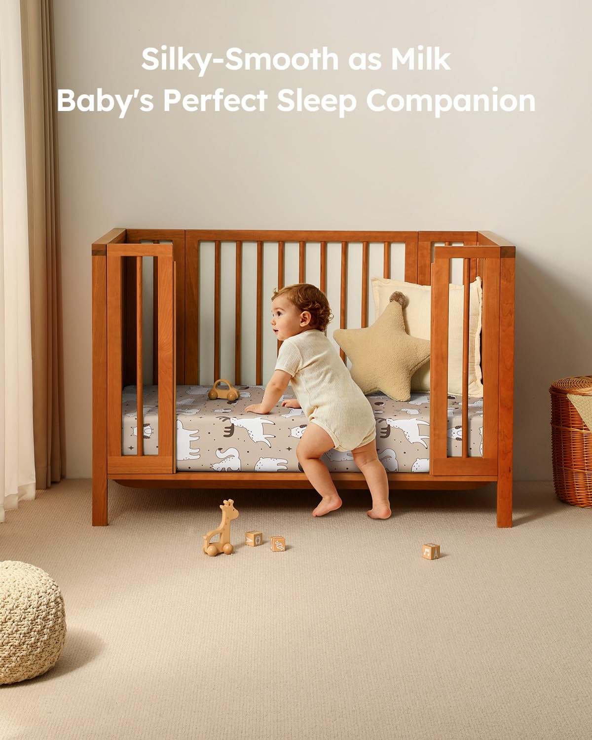Unnivoll cpsc-certified softness prioritizes safety while baby explores the crib environment.