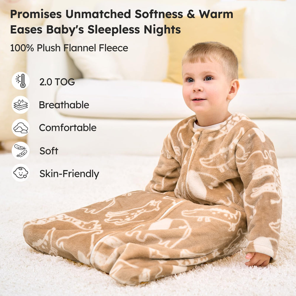 Unnivoll fleece sleep sack 18-24m back view shows secure, snug fit for toddlers.