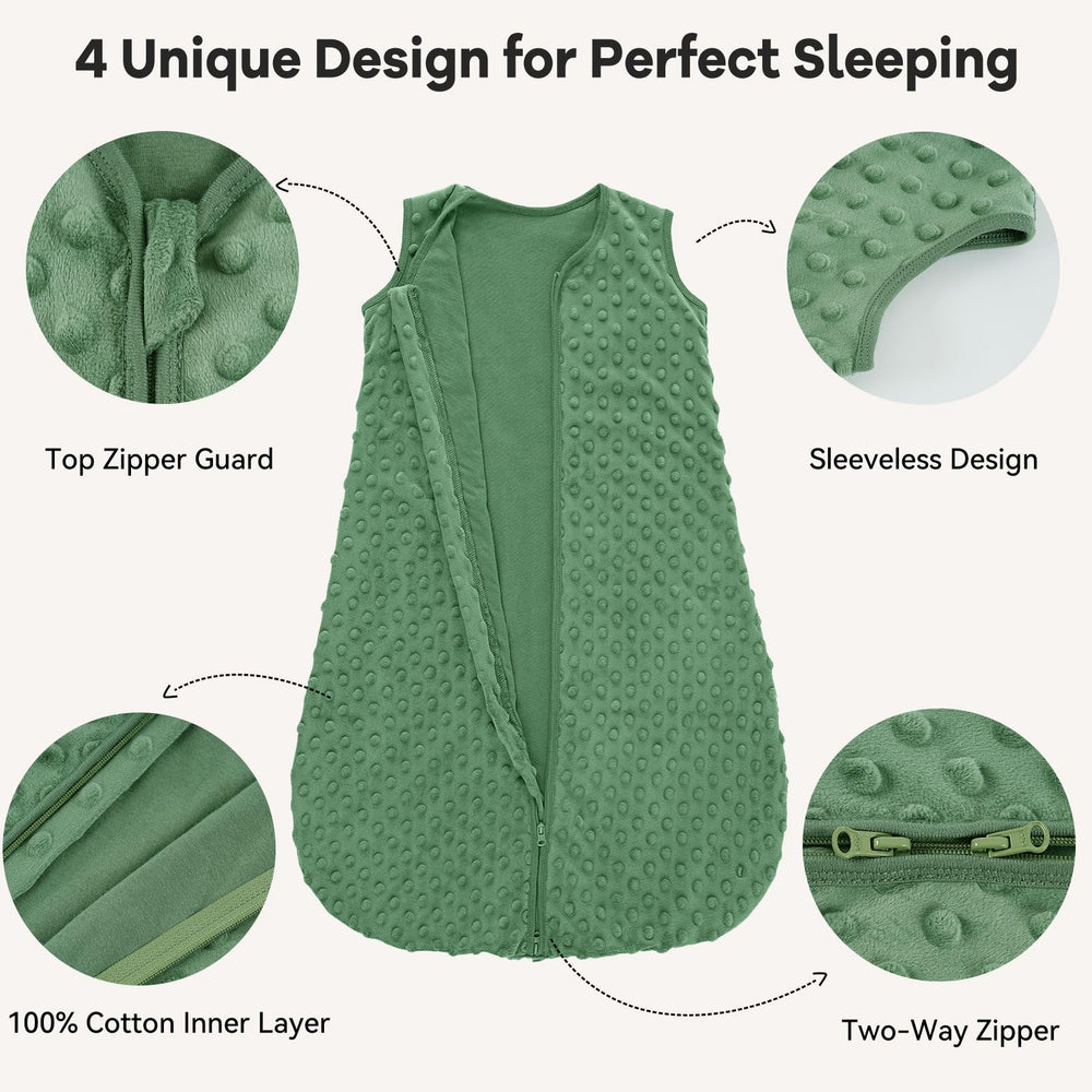 Unnivoll fleece sleep sack roomy design allows leg movement