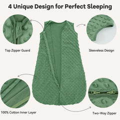 Unnivoll fleece sleep sack roomy design allows leg movement