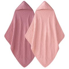 Unnivoll hooded baby towel 2pack soft muslin for newborns providing gentle warmth