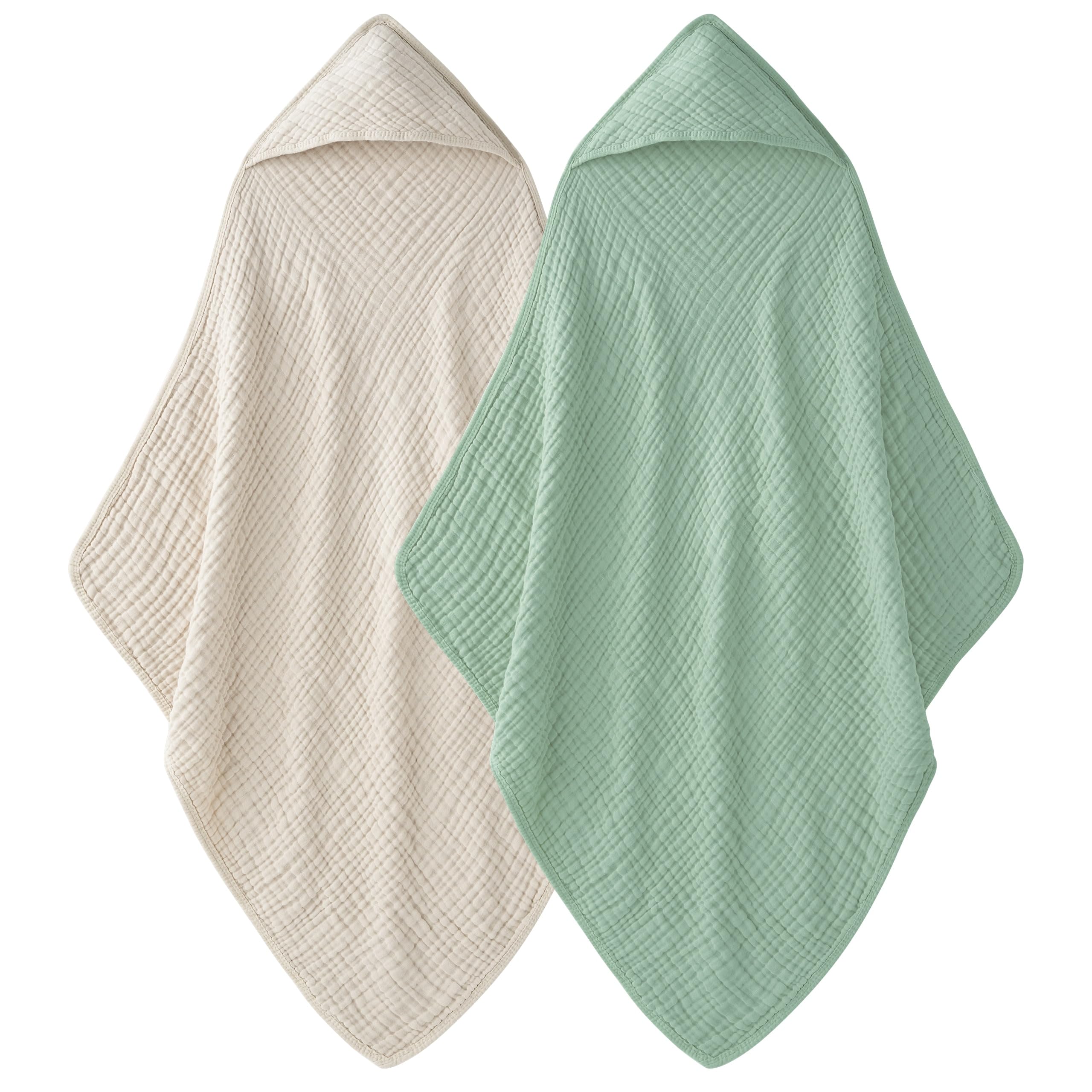 Unnivoll hooded baby towel closeup shows ultra soft muslin for newborn drying