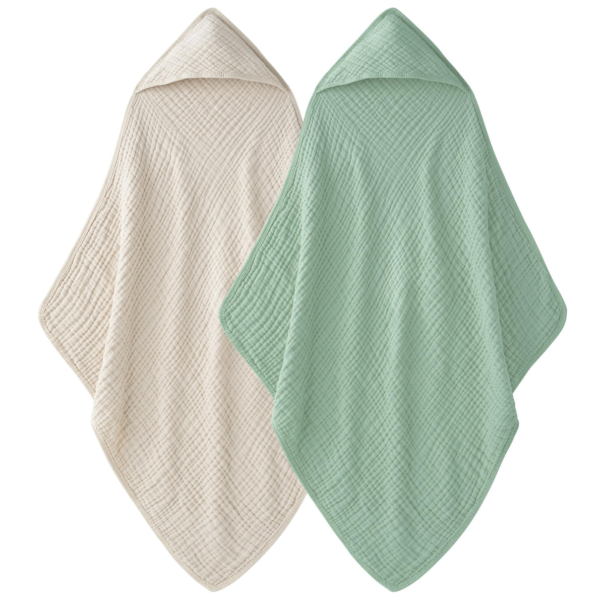 Unnivoll hooded baby towel closeup shows ultra soft muslin for newborn drying