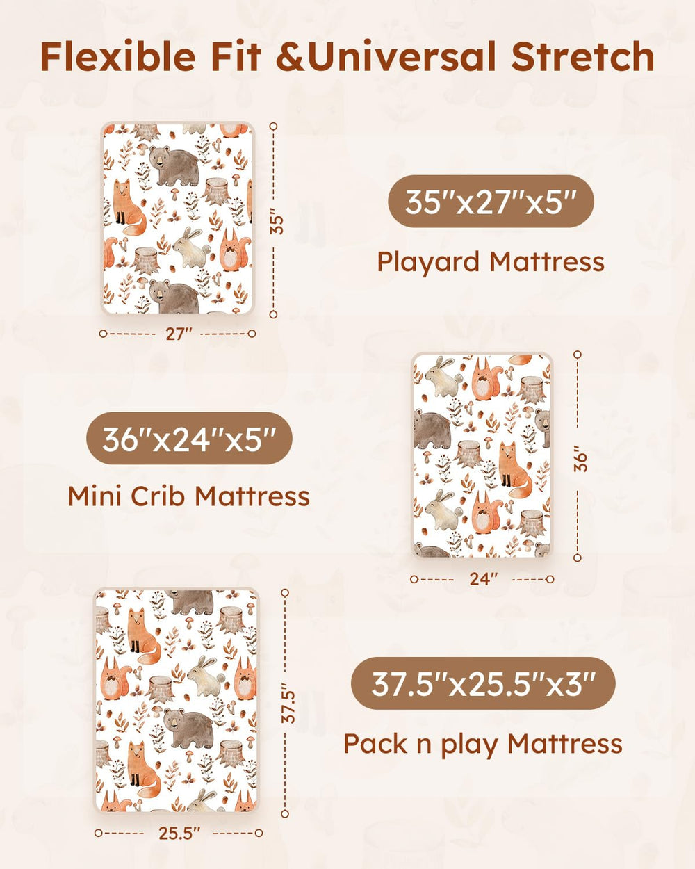 Unnivoll mini crib sheets in soft microfiber for baby-soft naps