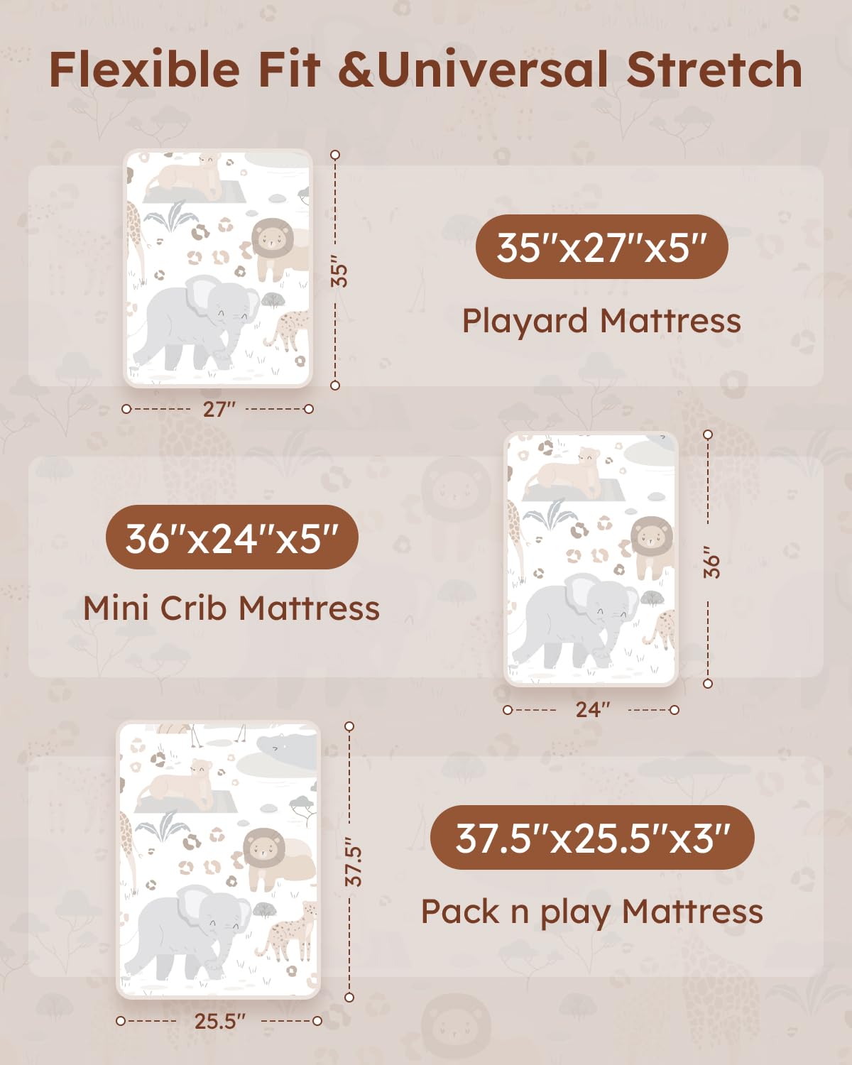 Unnivoll mini crib sheets soft microfiber for baby skin-friendly comfort