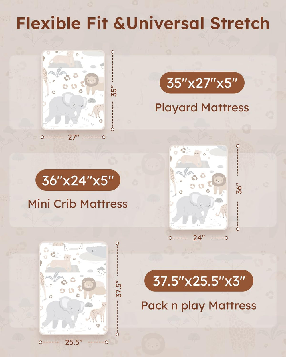 Unnivoll mini crib sheets soft microfiber for baby skin-friendly comfort