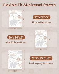 Unnivoll mini crib sheets soft microfiber for baby skin-friendly comfort