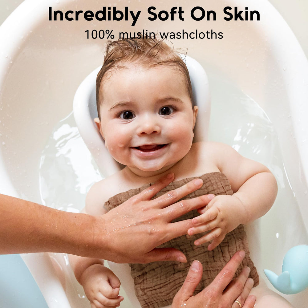 Unnivoll muslin baby washcloths 12x12 size for full coverage during bath