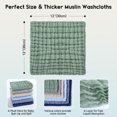 Washcloths with a convenient hang loop for fast drying.