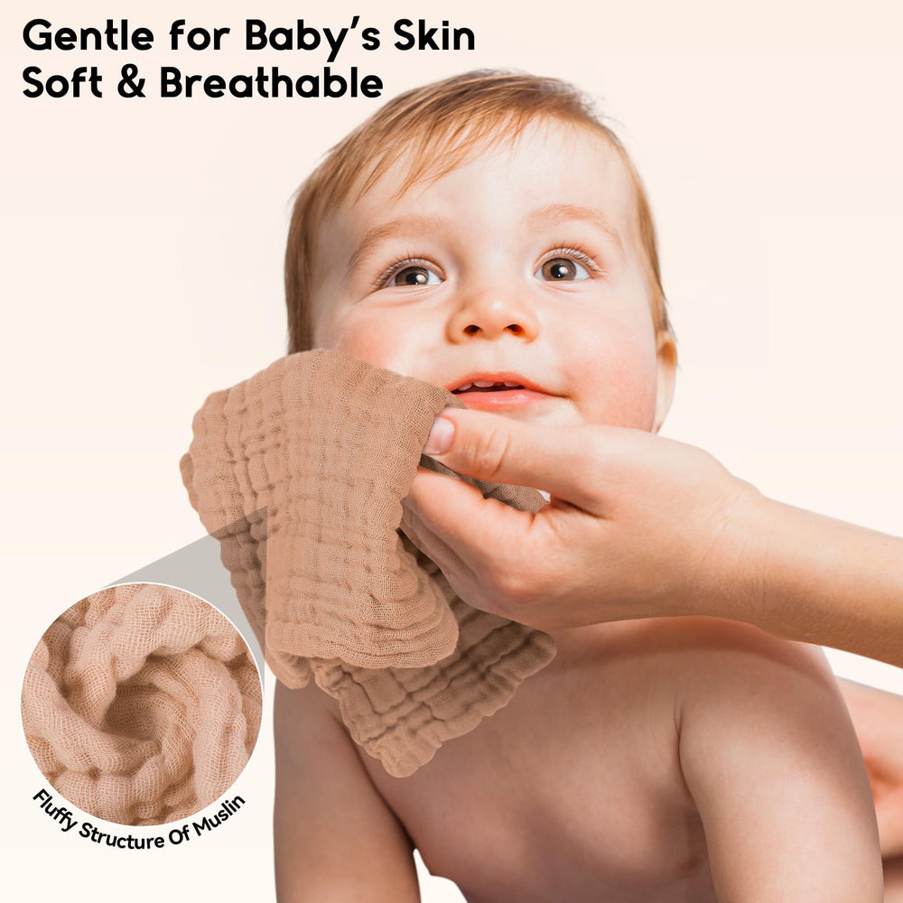 Unnivoll muslin washcloths reinforced edges resist wear and last wash