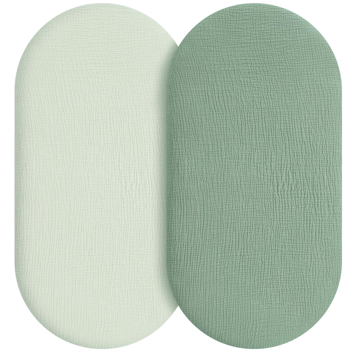 Unnivoll muslin bassinet sheets close-up showing soft breathable cotton for baby comfort.