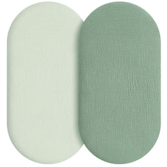 Unnivoll muslin bassinet sheets close-up showing soft breathable cotton for baby comfort.