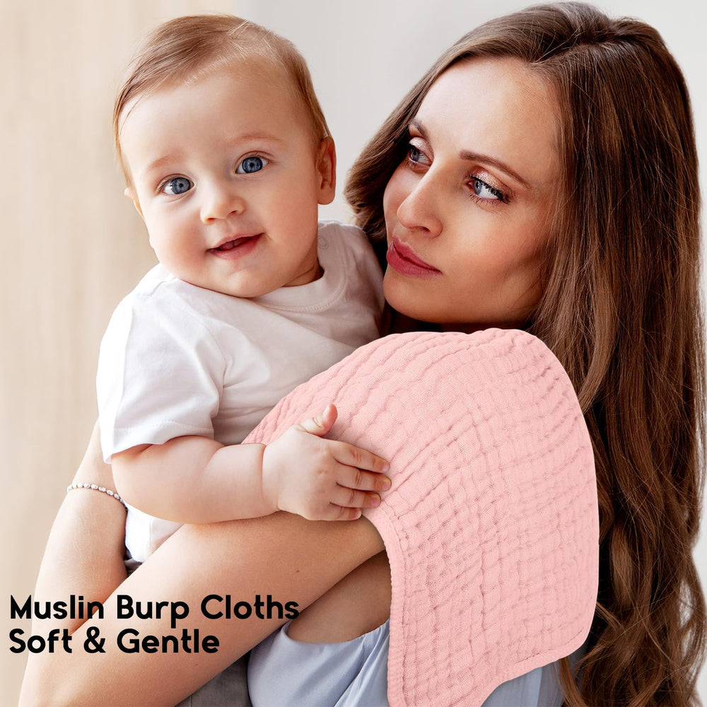 Unnivoll muslin burp cloths offer ultra-soft touch for sensitive baby skin during snuggles.