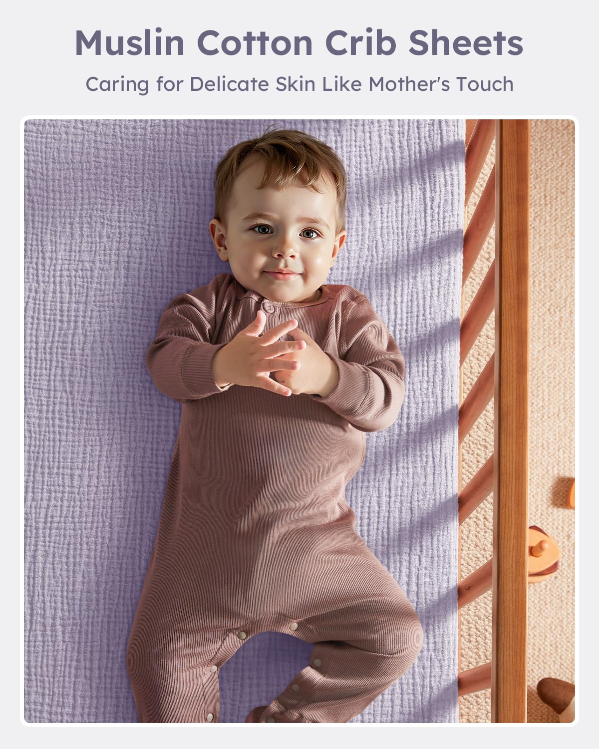 Unnivoll breathable muslin detail highlights gentle airflow for year-round comfort