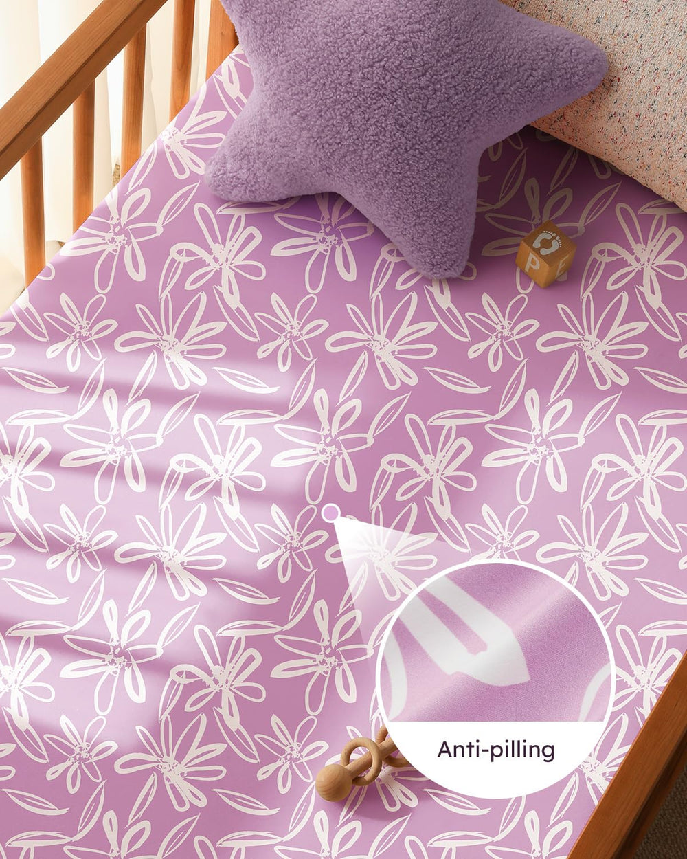 Unnivoll pack and play sheets 5 inch pocket demonstrates 360 coverage and mattress protection.
