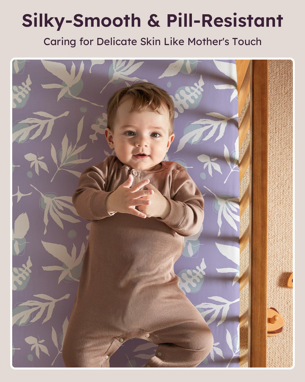 Unnivoll pack and play sheets elastic-band detail demonstrates quick secure fit for portable playard.