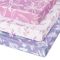 Unnivoll pack and play sheets folded closeup showing ultra-soft microfiber for baby's comfort.