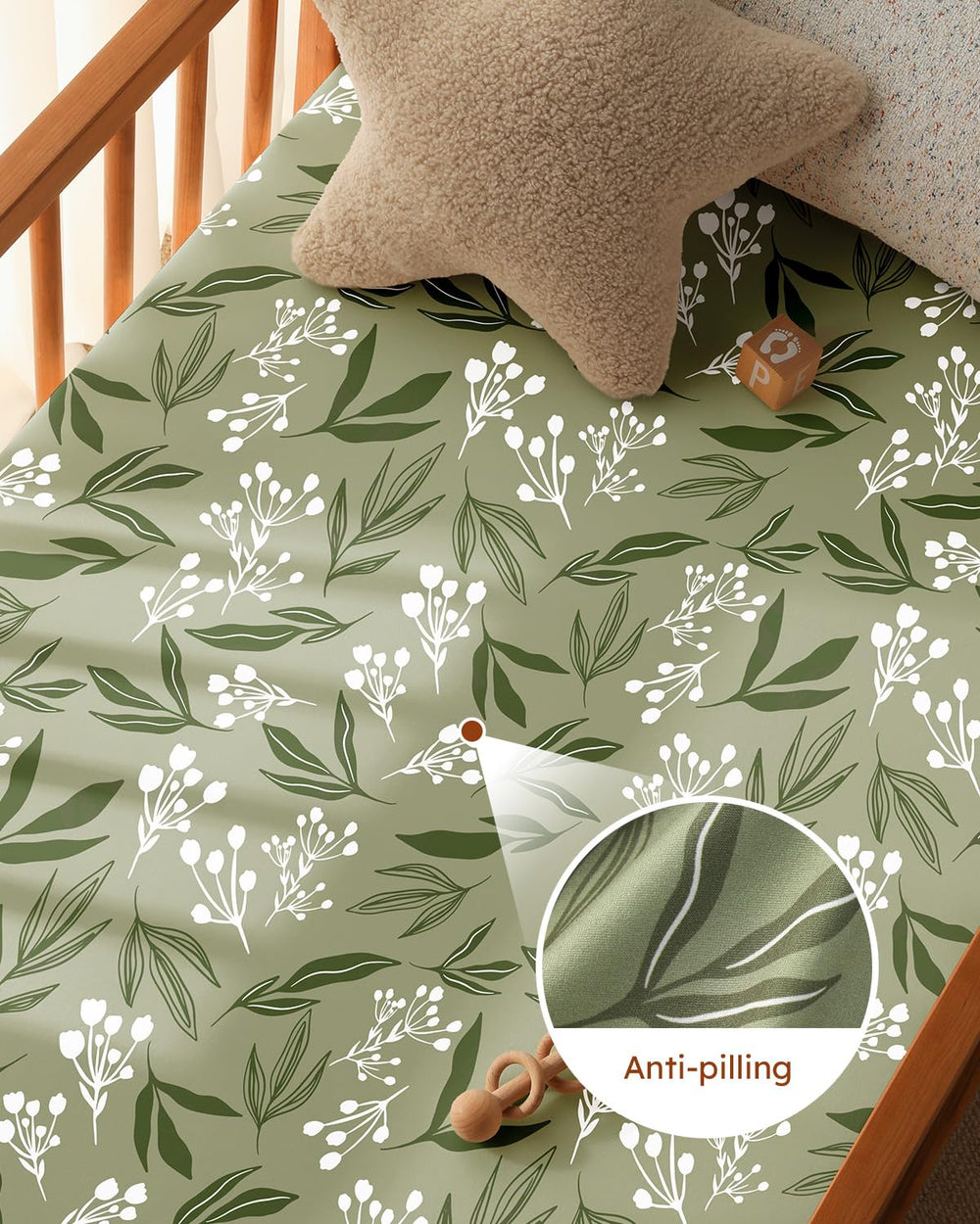 Unnivoll pack and play sheets showing breathable, soft fabric