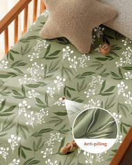 Unnivoll pack and play sheets showing breathable, soft fabric