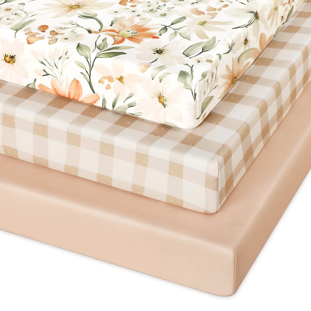 Unnivoll pack n play sheets 3-pack fitted for secure mattress fit