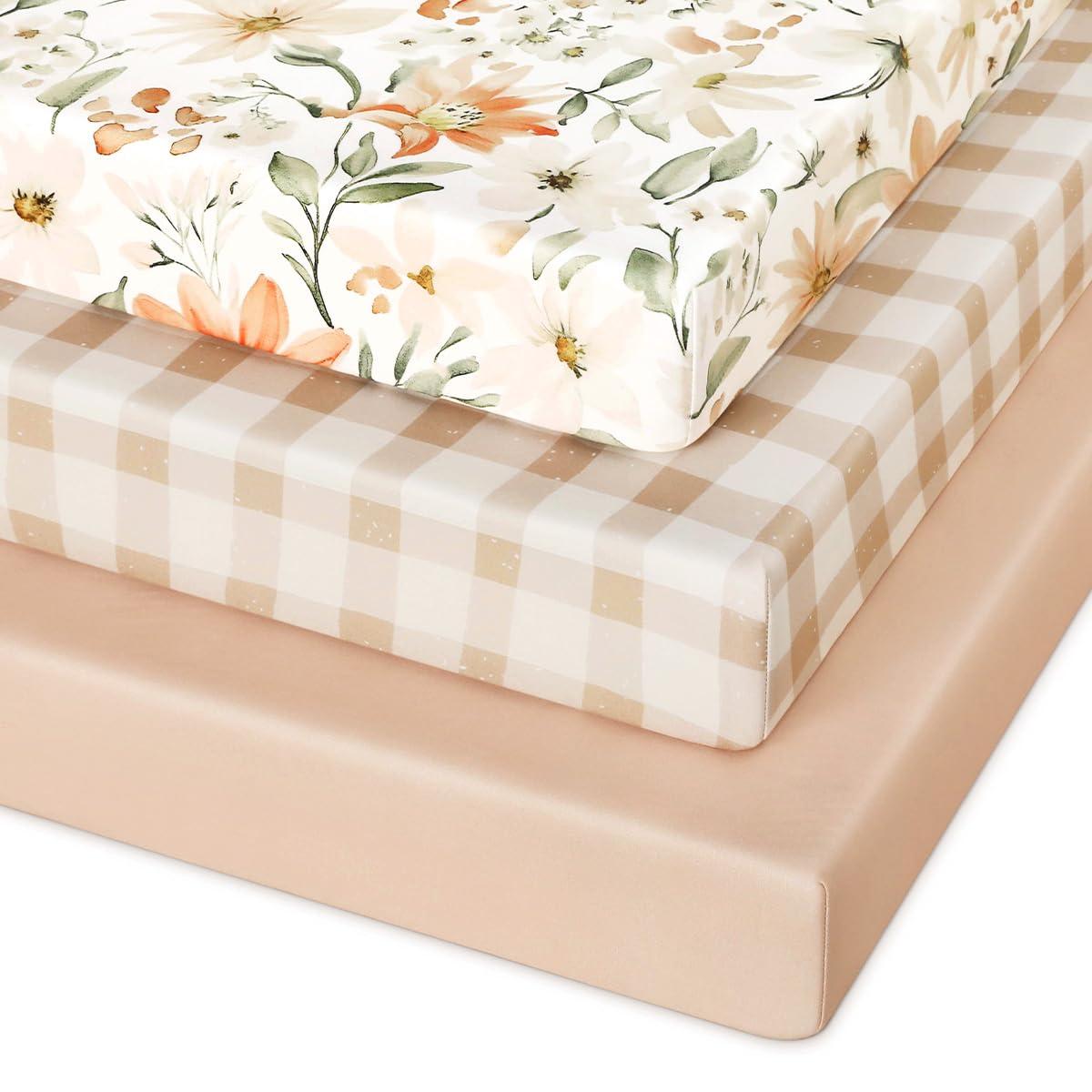 Unnivoll pack n play sheets 3-pack fitted for secure mattress fit